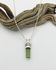 Green Tourmaline Raincloud Talisman Necklace