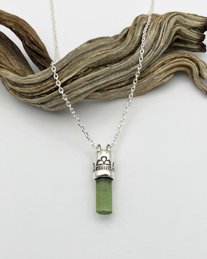 Green Tourmaline Raincloud Talisman Necklace