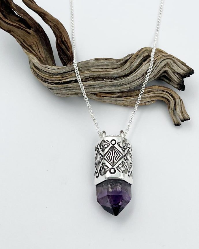 Zambian Smoky Amethyst Arroyo Talisman Necklace