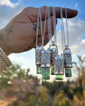 Blue/Pink Tourmaline Eye/Mojave Talisman Necklace