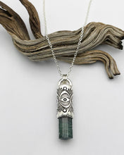 Blue/Pink Tourmaline Desert/Eye Talisman Necklace