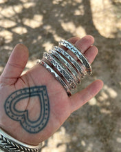 Triangle Wire Hand Stamped Sterling Silver Cuff XS