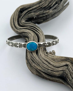 Turquoise Mountain Turquoise Ocotillo Stacker Cuff XL