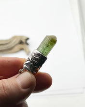 Green Tourmaline Fan Talisman Necklace