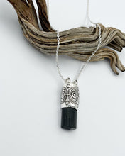 Black Tourmaline Wide Eye Talisman Necklace
