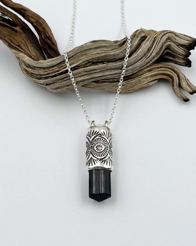 Black Tourmaline Mojave Peyote Talisman Necklace