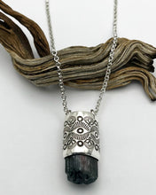 Blue/Pink Bi Color Tourmaline Eye Talisman Necklace