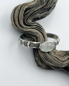 Rainbow Moonstone Juniper Heavyweight Stacker Cuff XS