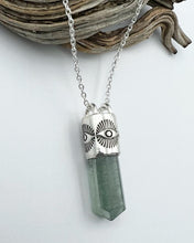 Polished Aquamarine Eye Talisman Necklace