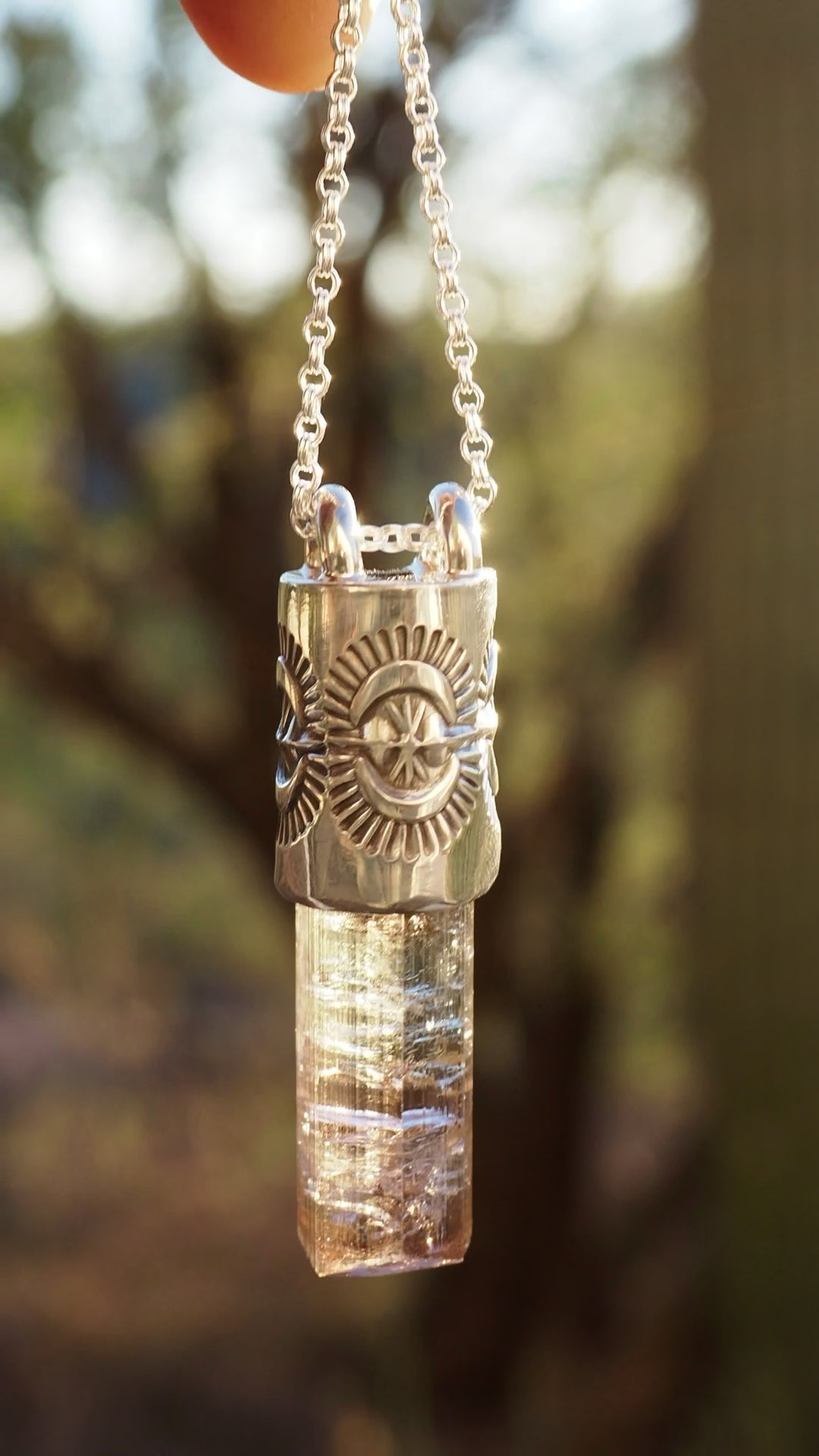 Pink/Mauve Tourmaline Portal Talisman Necklace