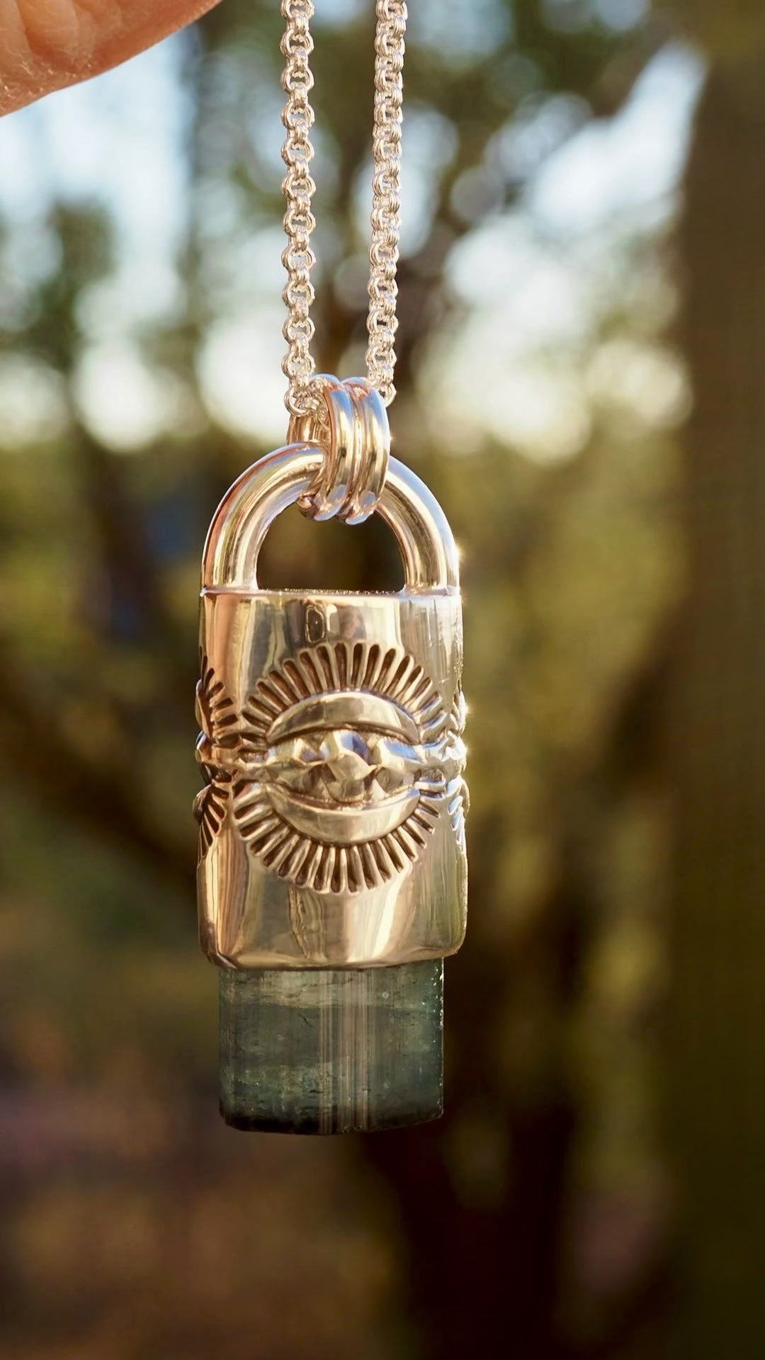 Blue Tourmaline Portal Talisman Necklace