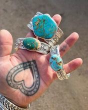 Thunderbird Turquoise Chunky Double Band Cuff XS