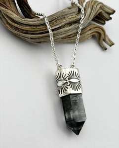 Phantom Tibetan Quartz Juniper Talisman Necklace