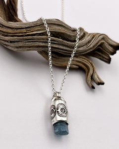 Aquamarine Eye Talisman Necklace