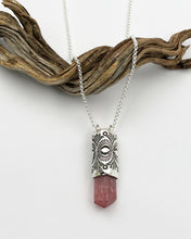 California Pink Tourmaline Desert Eye Talisman Necklace