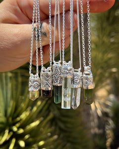 Blue Tourmaline Mesquite Talisman Necklace