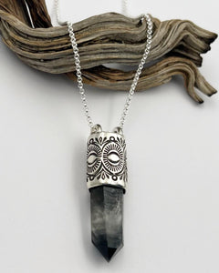 Tibetan Phantom Quartz Desert Eye Talisman Necklace