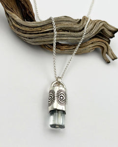Aquamarine Tumbleweed Talisman Necklace