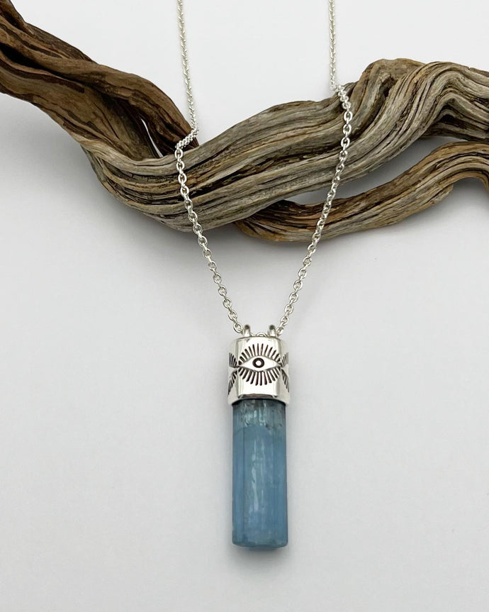 Aquamarine Eye Talisman Necklace