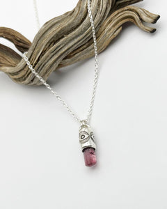 Rubellite Tourmaline Eye Talisman Necklace