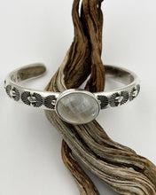Rainbow Moonstone Ocotillo Heavyweight Hand Stamped Stacker Cuff S/M