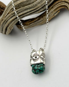 Fox Turquoise Nugget Eye Talisman Necklace
