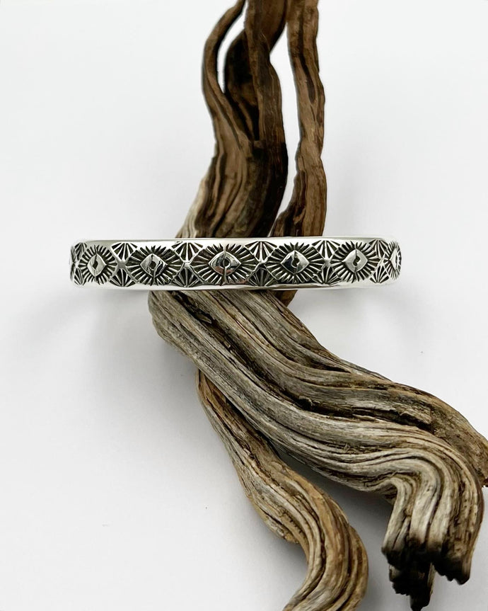 Sunny Vista Heavyweight Hand Stamped Stacker Cuff XS