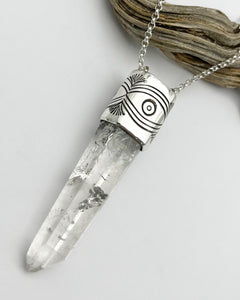 Polished Quartz Eye Talisman Necklace