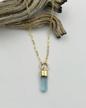 Aquamarine O Ring 14k Gold Talisman Necklace