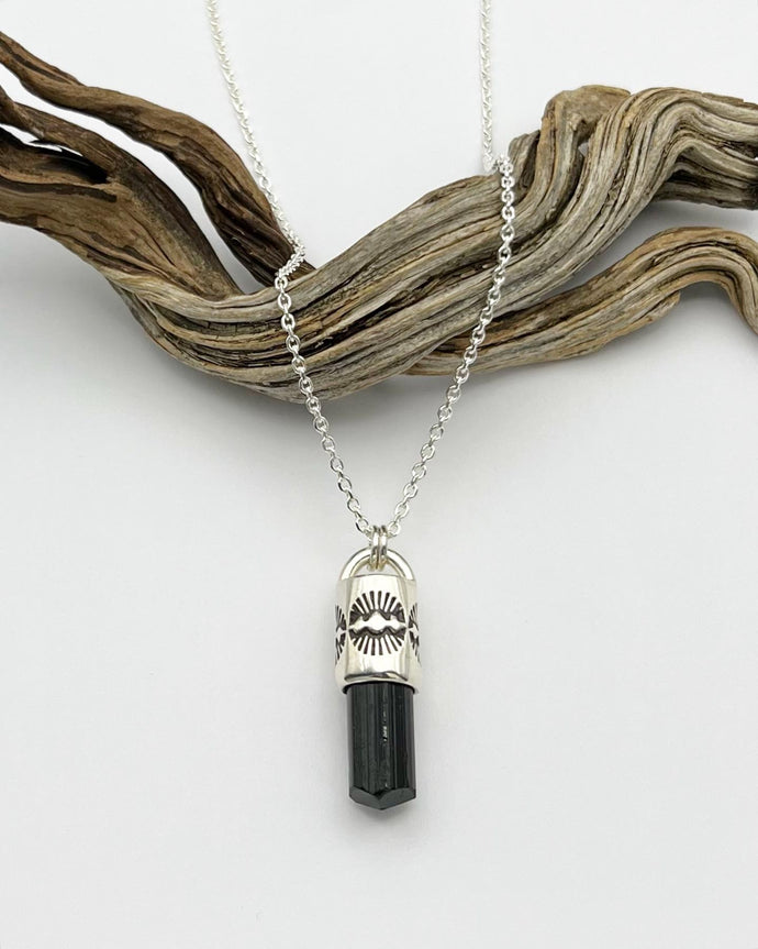 Black Tourmaline Ocotillo Talisman Necklace