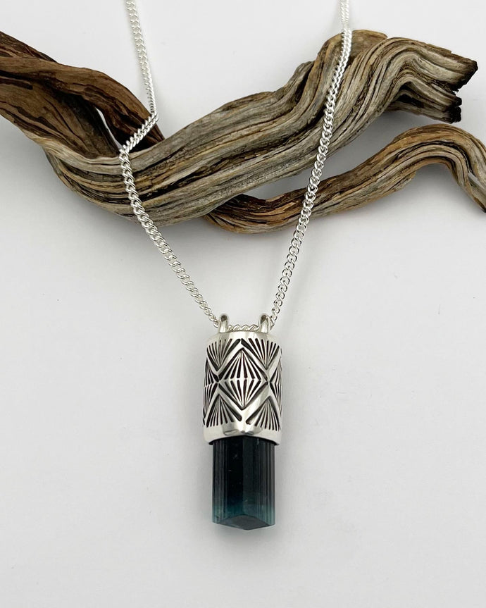 Blue Tourmaline Arroyo Talisman Necklace