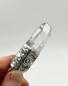 Tabby Clear Quartz Big Eye Talisman Necklace