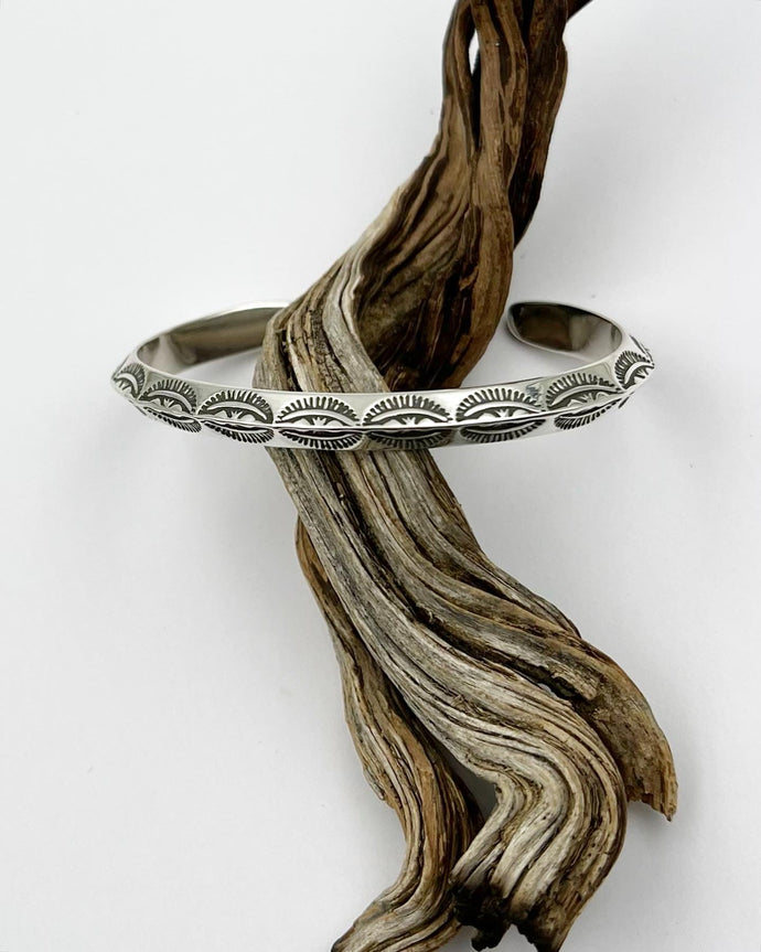 Portal Triangle Wire Sterling Silver Stacker Cuff S/M