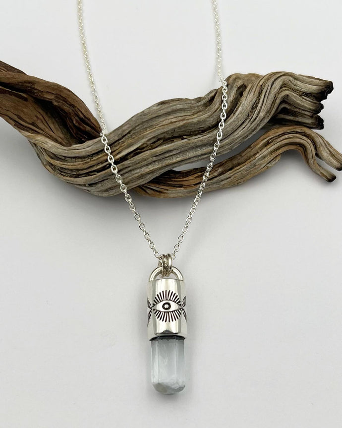 Aquamarine Eye Talisman Necklace