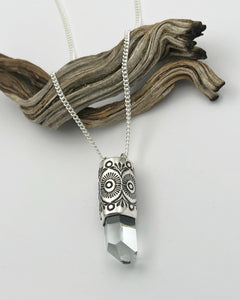 Gem Aquamarine Cactus Flower Talisman Necklace