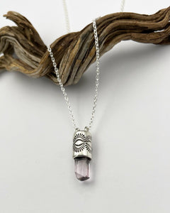 Pink Topaz Eye Talisman Necklace