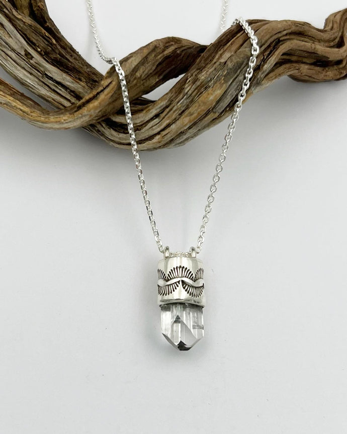 Danburite Fan Talisman Necklace