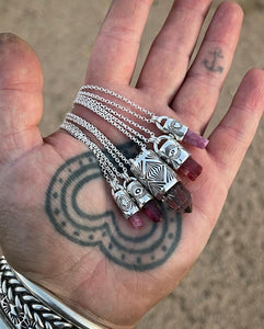 Rubellite Tourmaline Eye Talisman Necklace