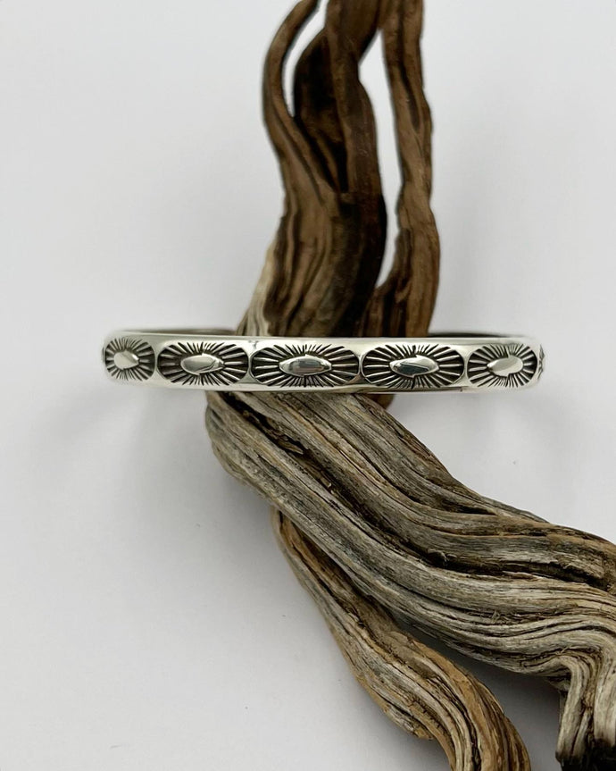 Sunburst Hand Stamped Stacker Cuff XS