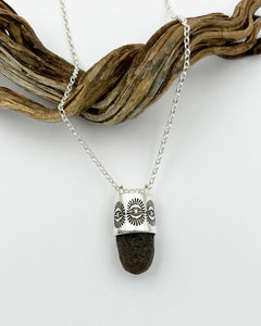 Colombianite Tektite Cottontail Talisman Necklace