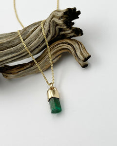 Emerald 14k Gold Talisman Necklace