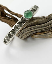 Light Green Tourmaline Eye Heavyweight Stacker Cuff M/L