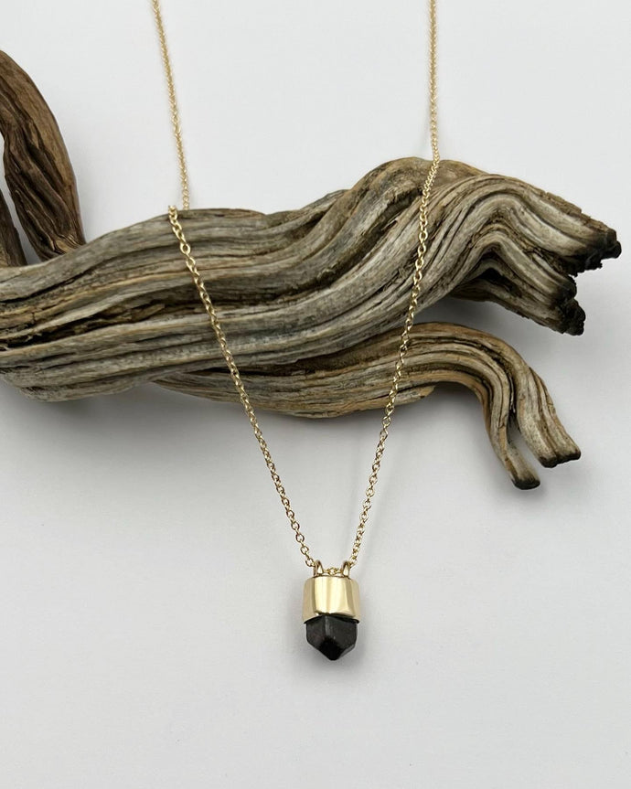 Red Zircon 14k Gold Talisman Necklace
