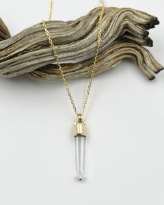 Colombian Quartz 14k Gold Talisman Necklace