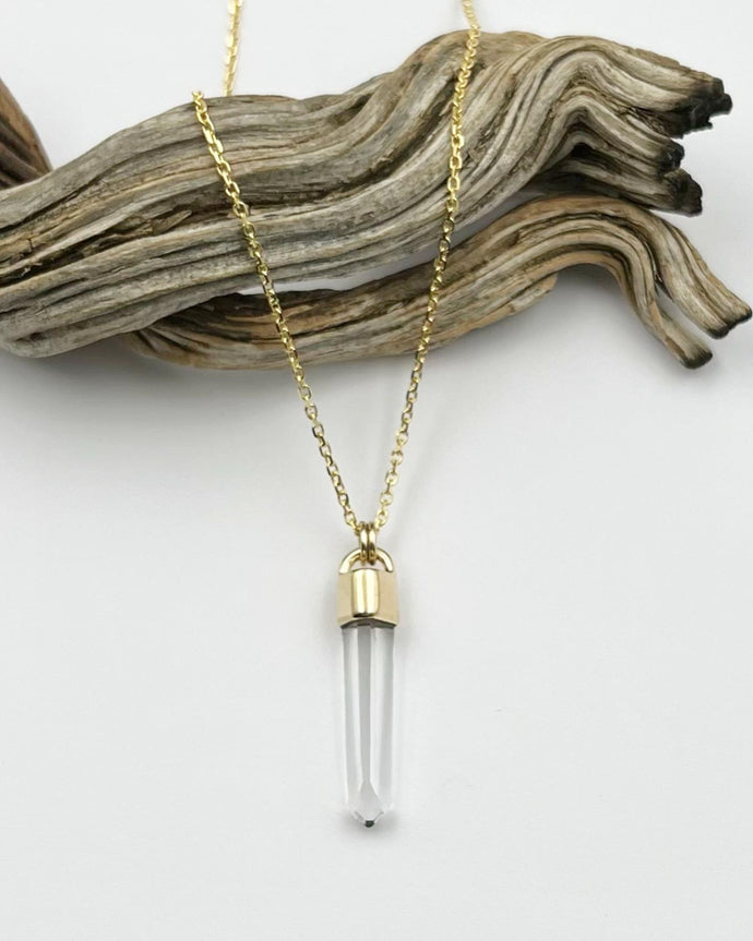 Colombian Quartz 14k Gold Talisman Necklace