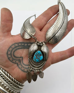 Vintage Turquoise Leaf Necklace
