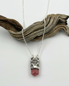 Crystalline Rhodochrosite Talisman Necklace