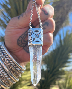 Polished Quartz Eye Talisman Necklace