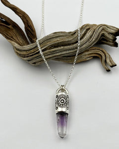 Guerrero Amethyst Sun/Orb Talisman Necklace