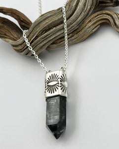 Phantom Tibetan Quartz Juniper Talisman Necklace